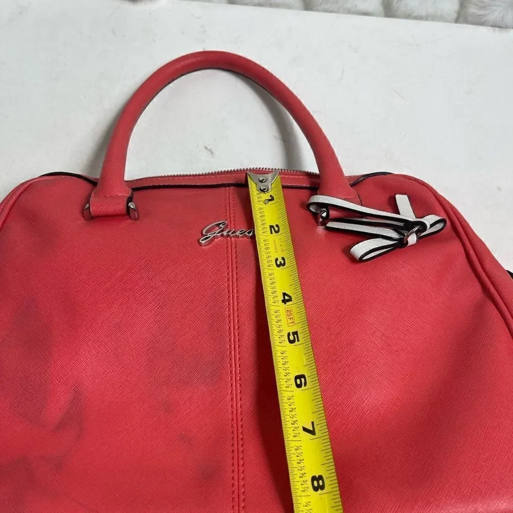 Guess bright orange satchel/Shoulder bag with gold tone hardwares.